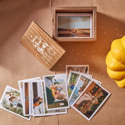 Happy New Year 70 Photos Printed Wooden Photo Box