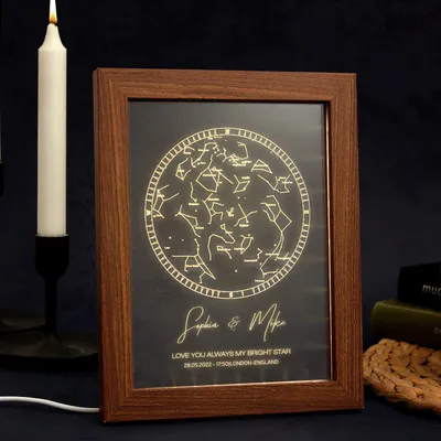 Personalized Star Map Designed Led Lighted Frame