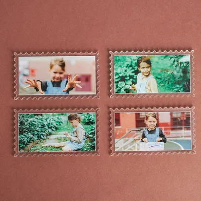 Set of 4 Magnetic Refrigerator Magnets with Photos